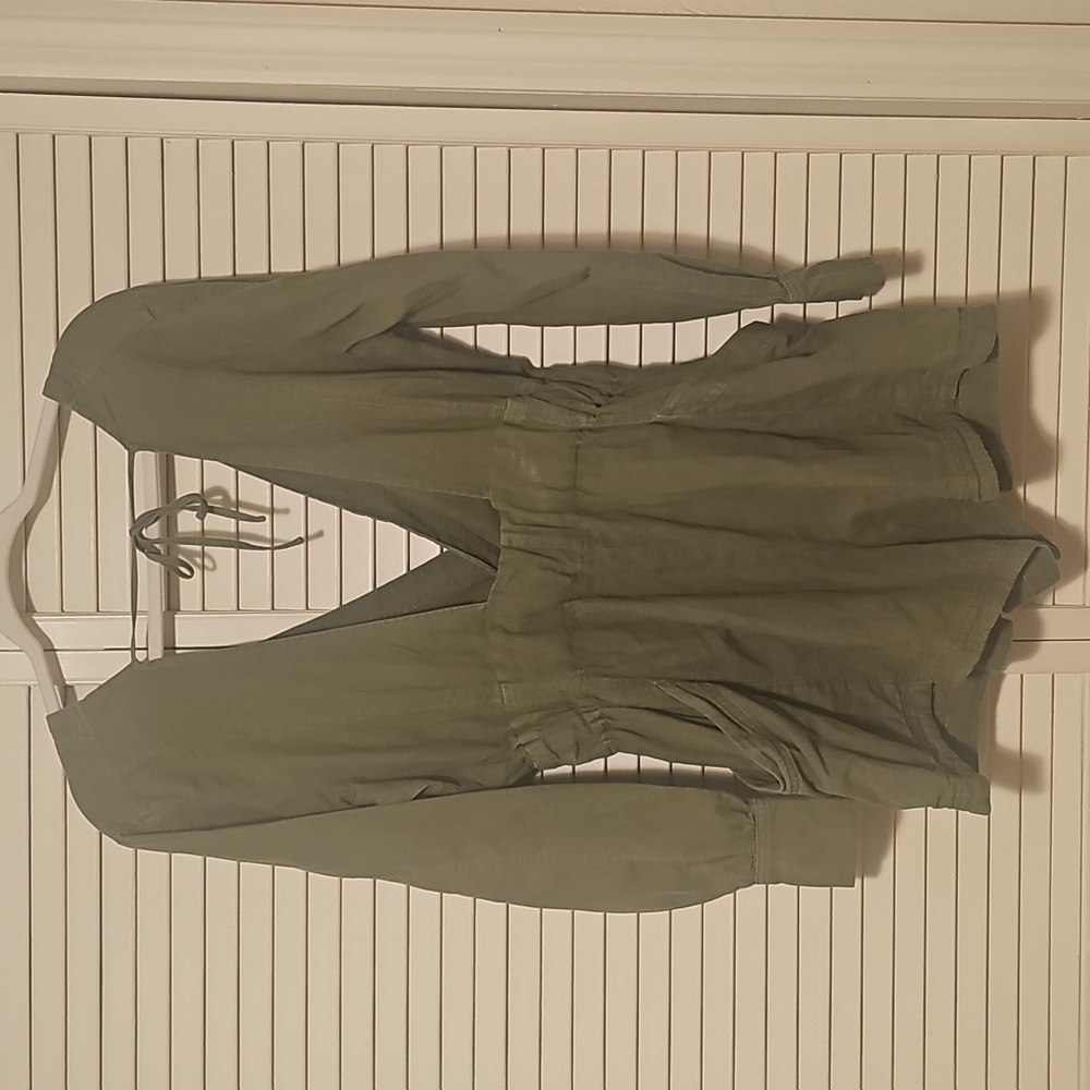 Free People Beside You Shortall Olive Green Size Medium - Picture 4 of 8